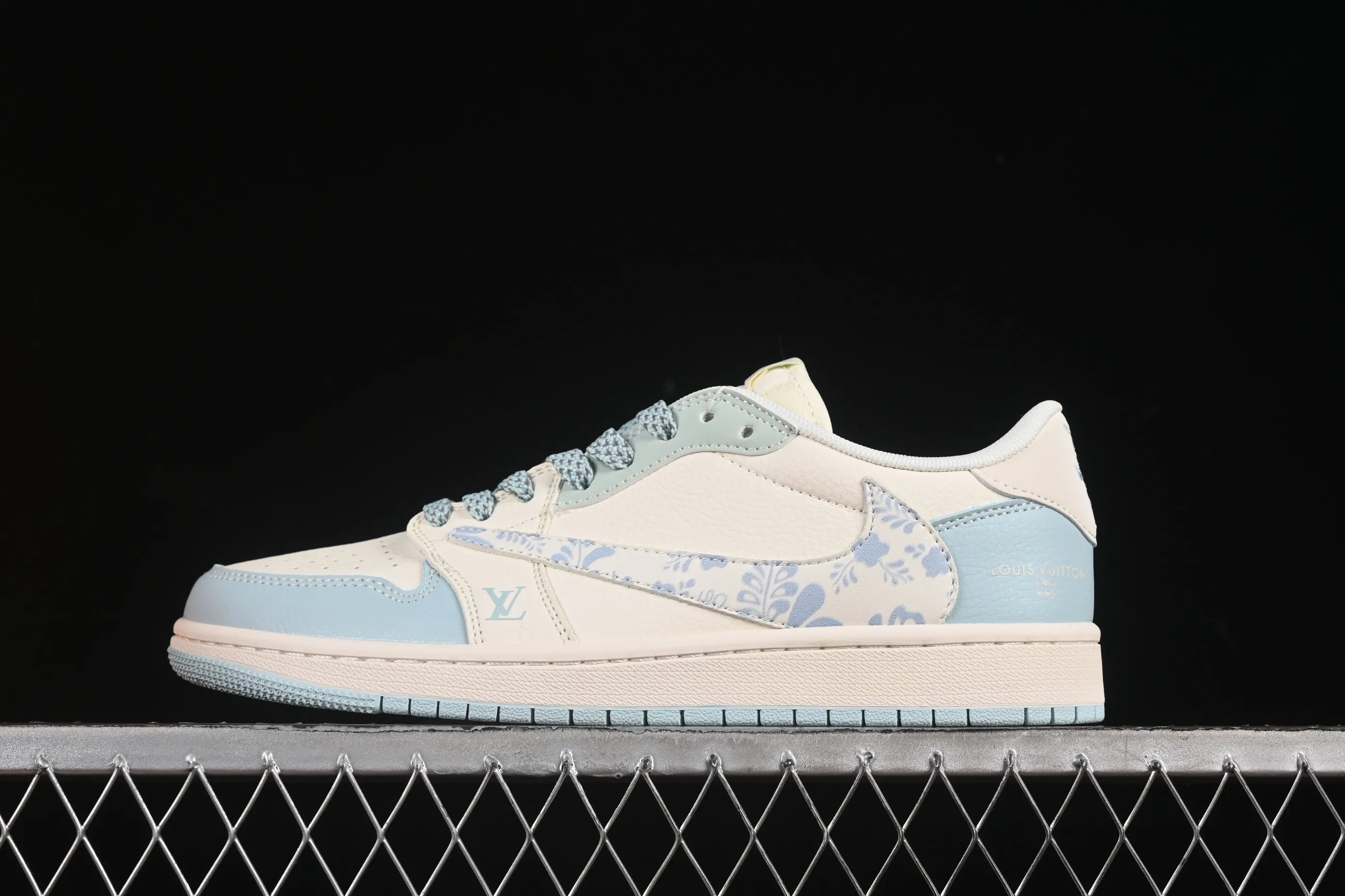 All categories Air Jordan Jordan series basketball shoes Air Jordan 1 Low High-end customized low-top sneakers Travis Scott x Fragment Design x Air Jordan 1 Low OG SP AJ1 Joe 1 LV joint name Fireworks light blue low-top cultural and casual sneakers XS7089-613